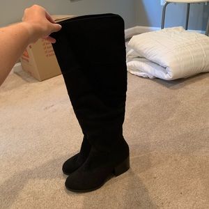 Black knee high boots